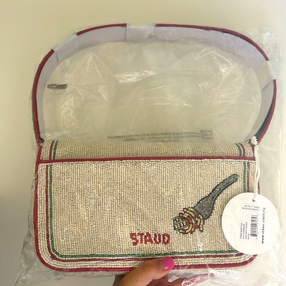 STAUD TOMMY BEADED BAG TOMATO - Picture 2 of 7